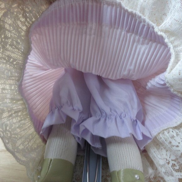 Paradise Galleries 14" Porcelain Doll Victorian Style Dress with Stand - Picture 10 of 10